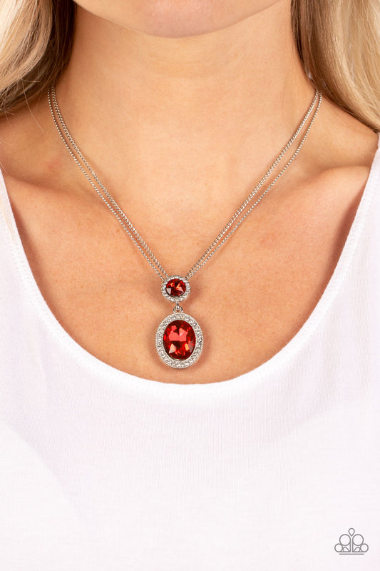 Castle Diamonds - Red Paparazzi Necklace