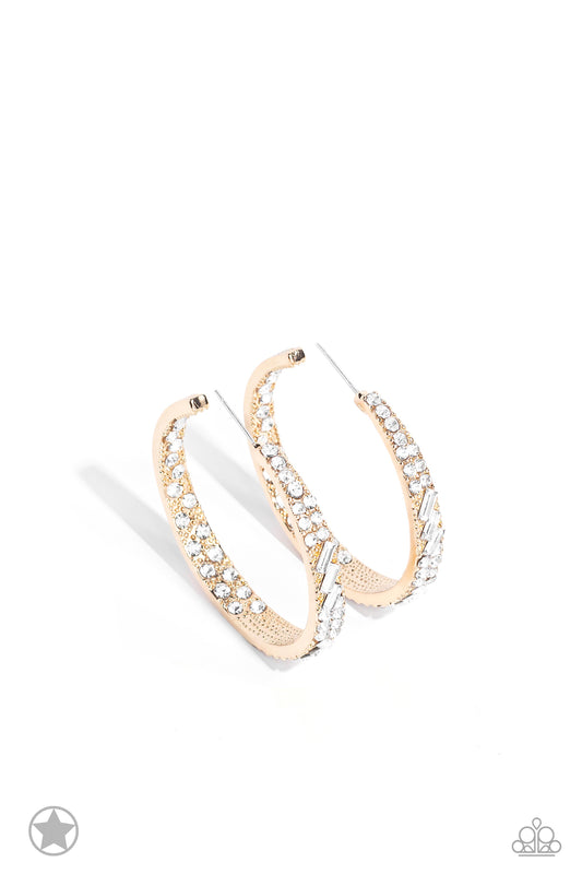 GLITZY By Association - Gold Paparazzi Earrings