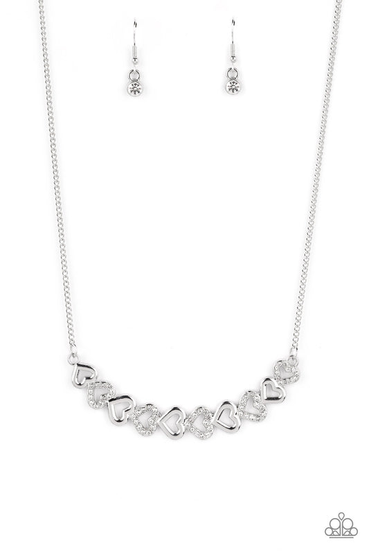 Sparkly Suitor - White Paparazzi Necklace