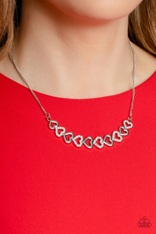 Sparkly Suitor - White Paparazzi Necklace