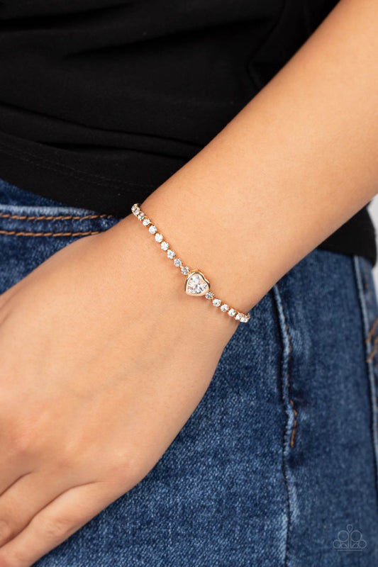 Mirrored Love - Gold Paparazzi Bracelet