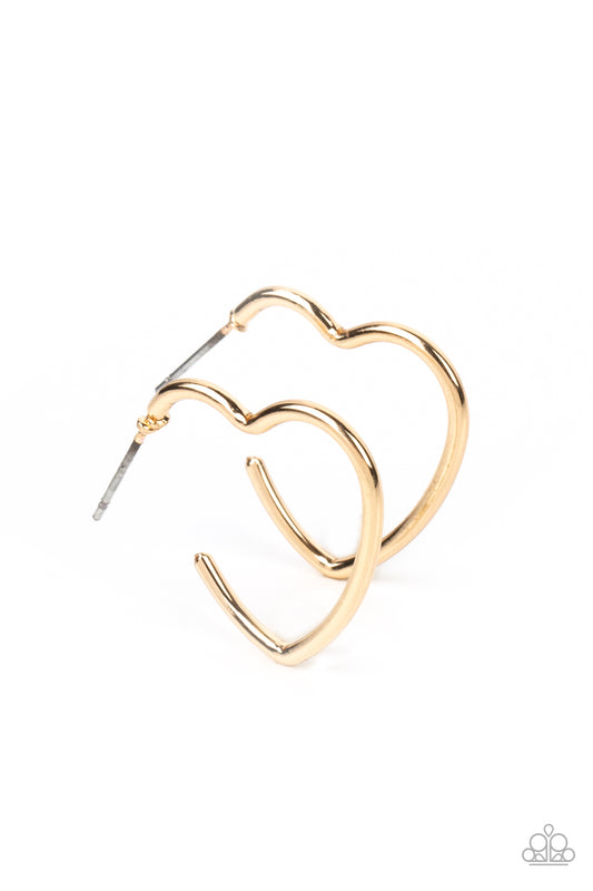 Burnished Beau - Gold Paparazzi Hoop Earrings
