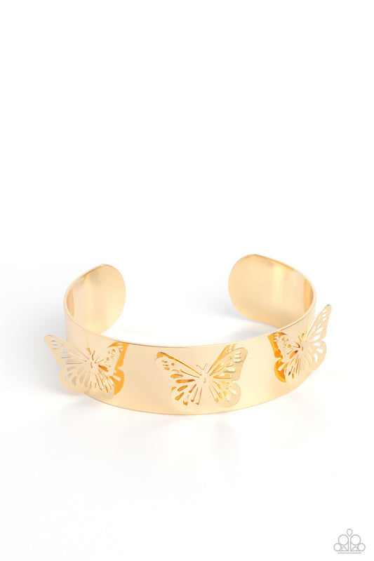 Magical Mariposas - Gold Paparazzi Bracelet