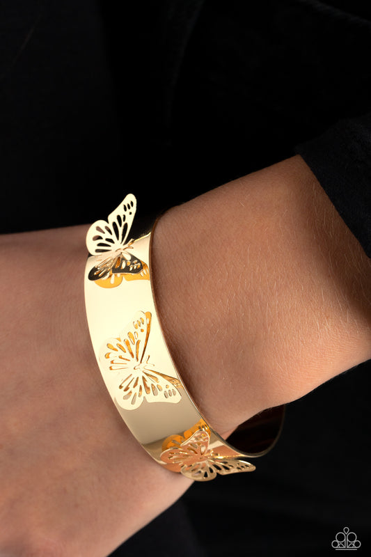 Magical Mariposas - Gold Paparazzi Bracelet