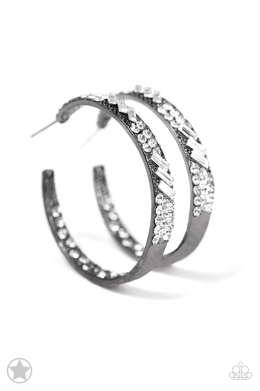 Paparazzi GLITZY By Association - Gunmetal Earrings