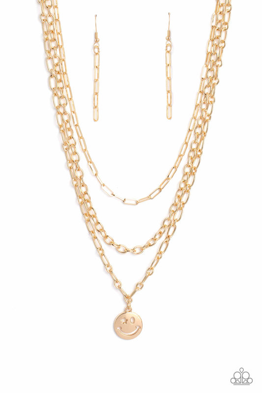 Winking Wanderer - Gold Paparazzi Necklace