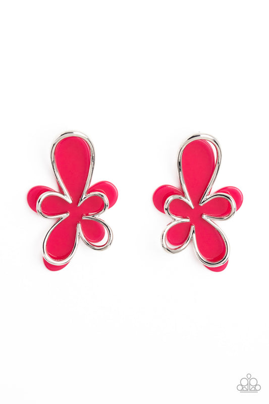 Glimmering Gardens - Pink  Paparazzi Earrings
