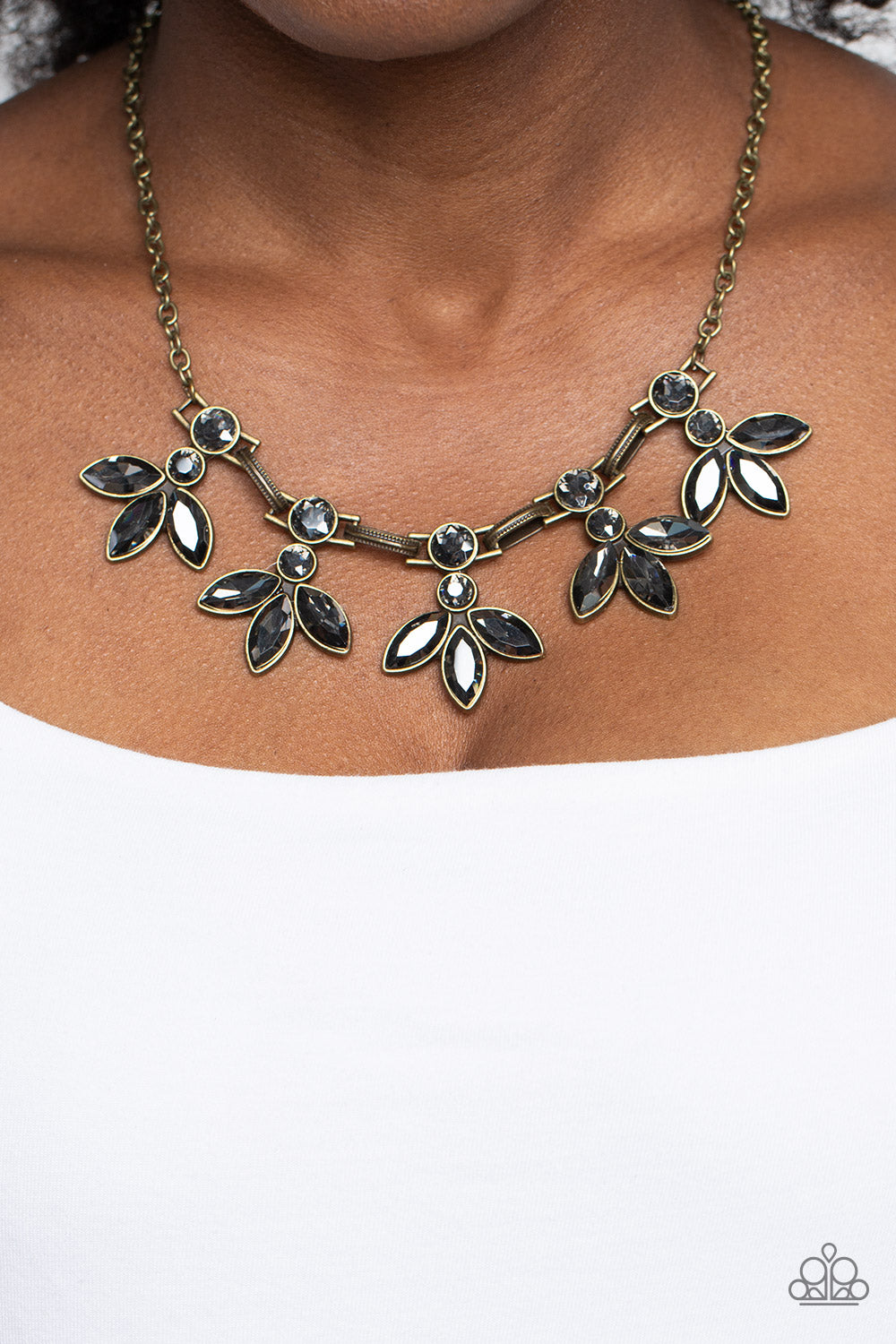 Dauntlessly Debonair - Brass Paparazzi Necklace