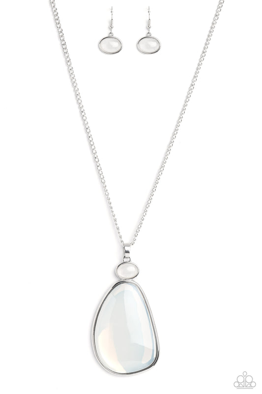 Geometric Glow - White  Paparazzi Necklace