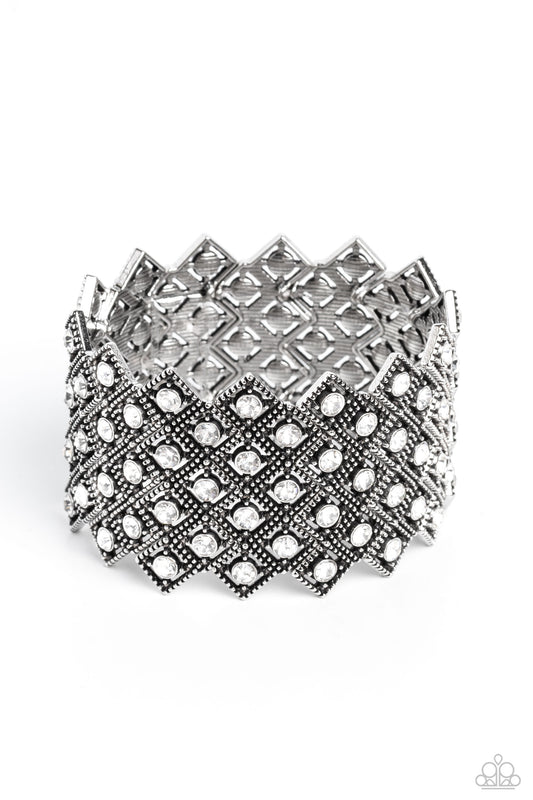 DECO in the Rough - White Paparazzi Bracelet