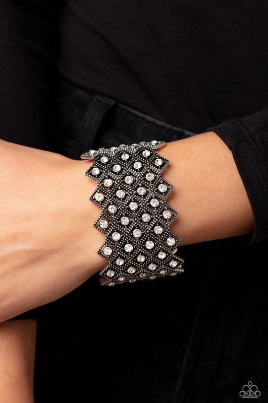 DECO in the Rough - White Paparazzi Bracelet