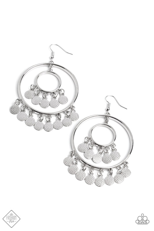 Caviar Command - Silver Paparazzi Earrings