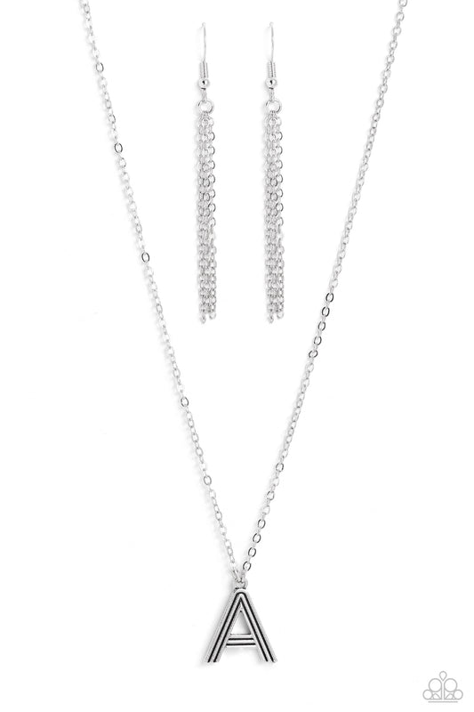 Leave Your Initials - Silver - A Paparazzi Neckace