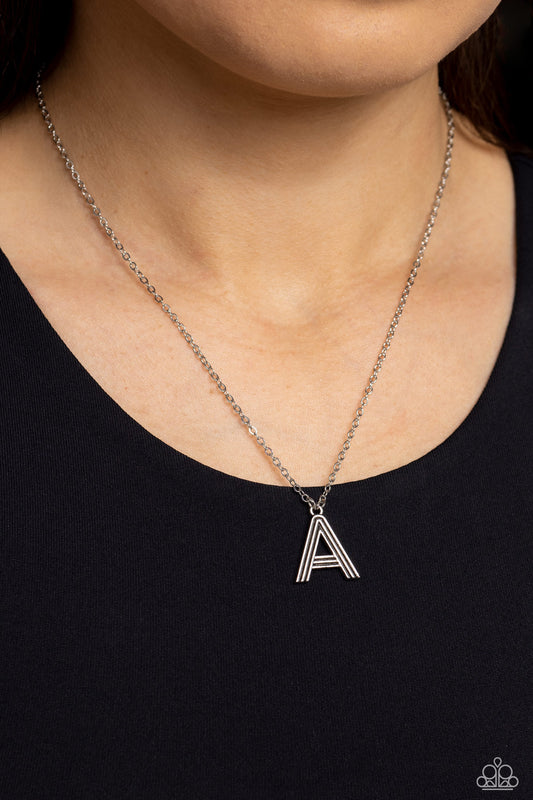 Leave Your Initials - Silver - A Paparazzi Neckace