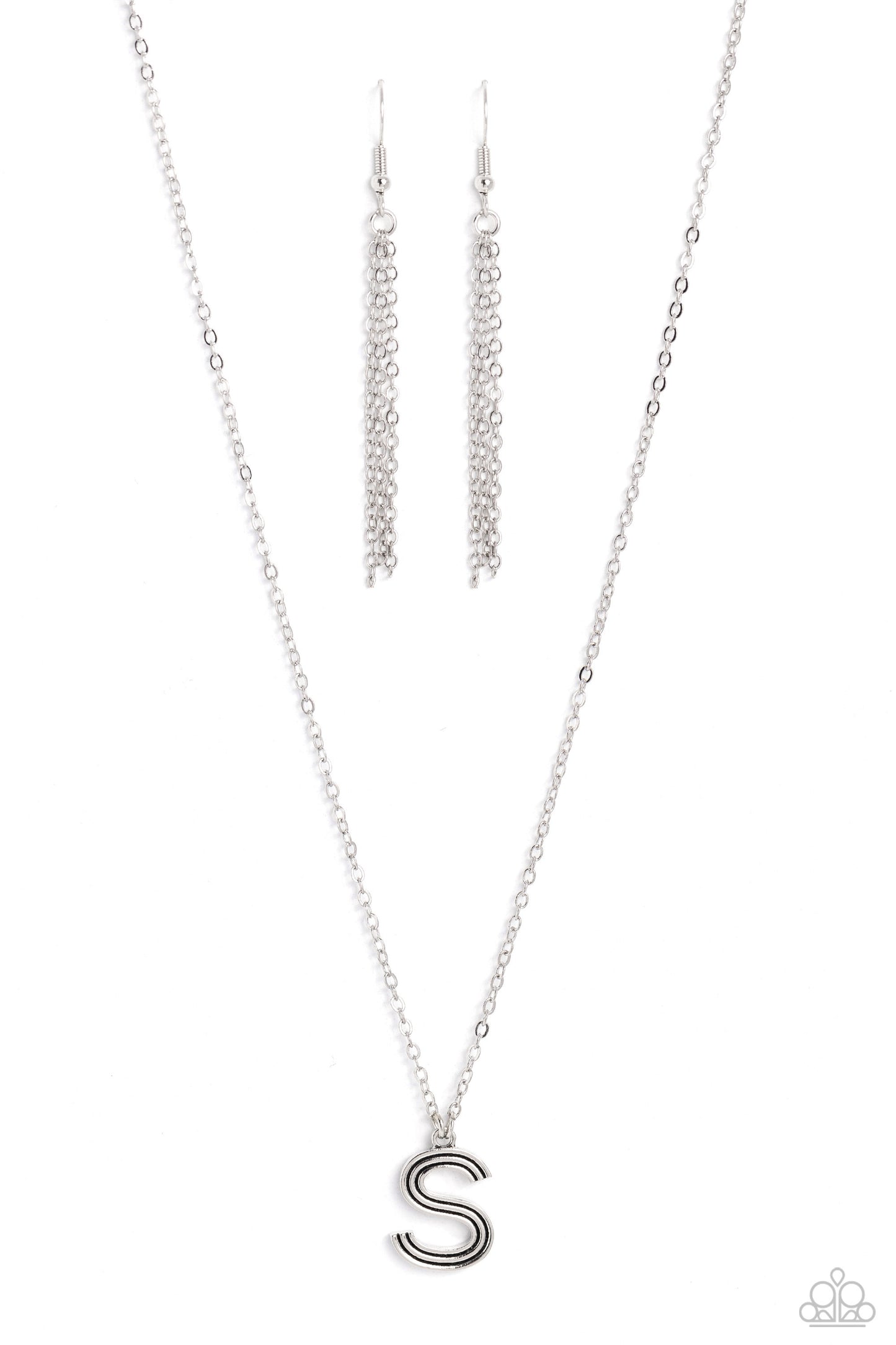 Leave Your Initials - Silver - S Paparazzi Neckace