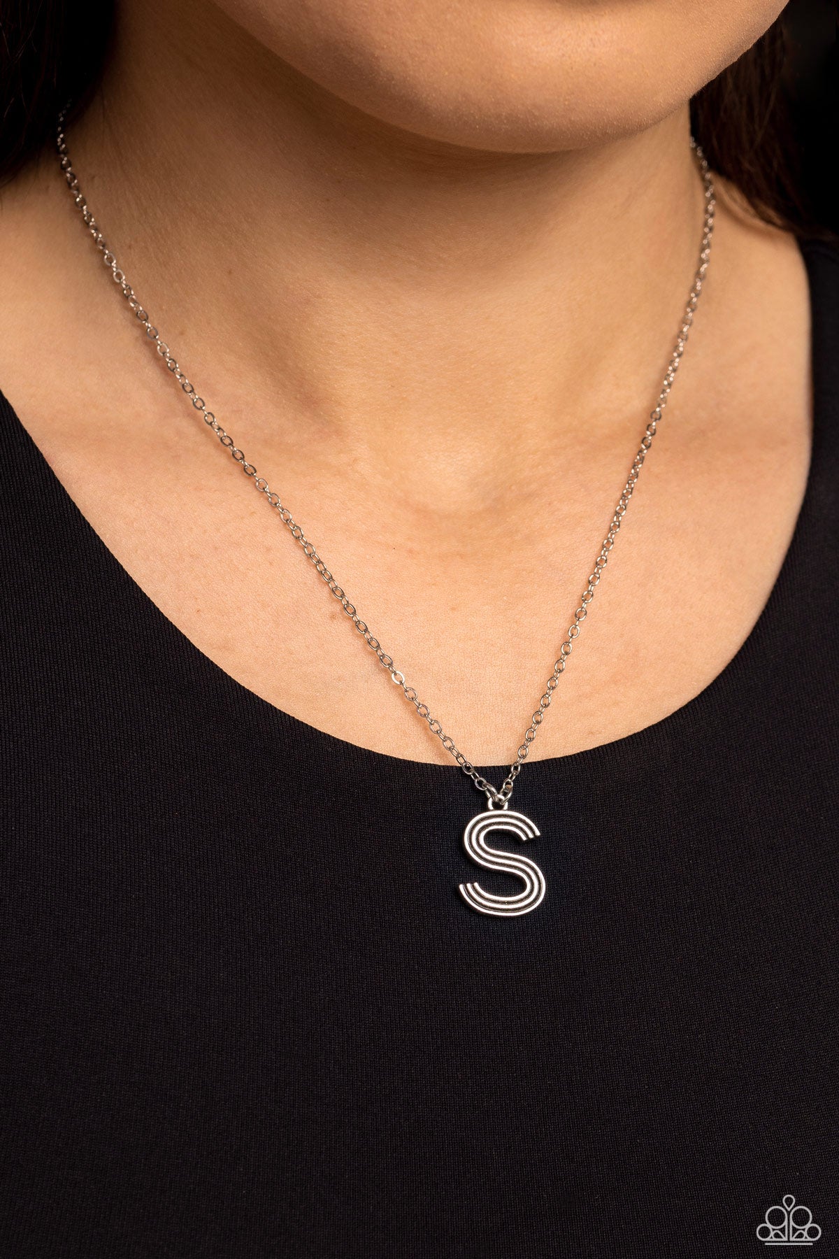Leave Your Initials - Silver - S Paparazzi Neckace