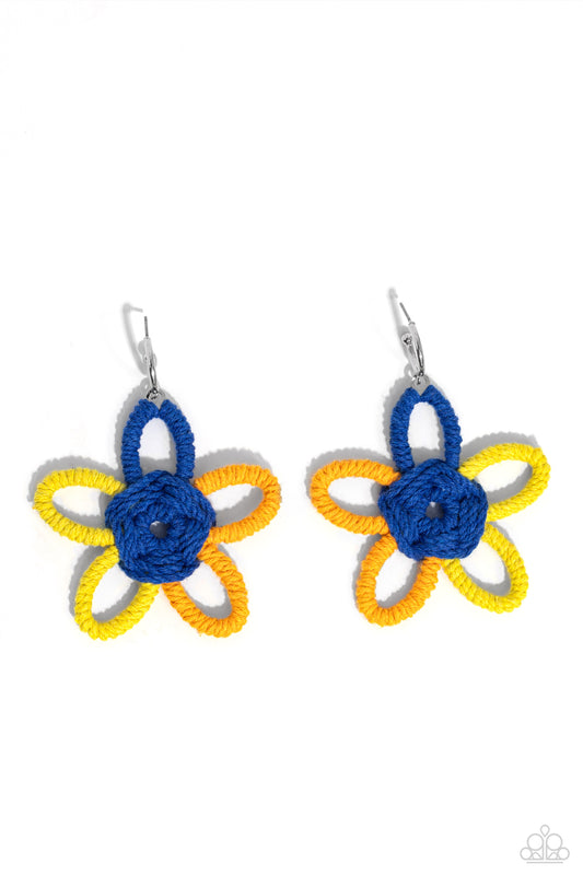Spin a Yarn - Orange Paparazzi Earrings