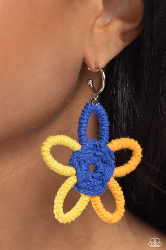 Spin a Yarn - Orange Paparazzi Earrings