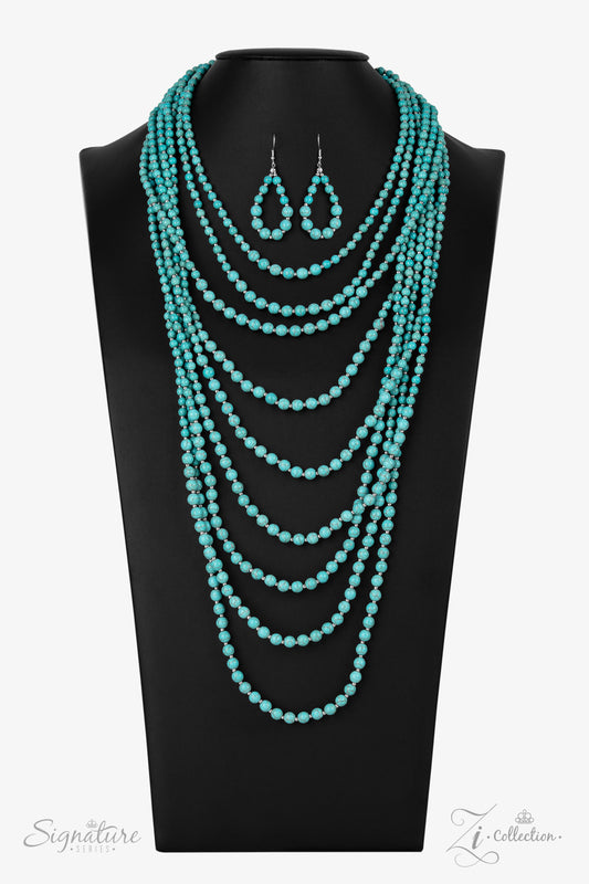 Paparazzi The Hilary - Signature Zi Collection Necklace Blue 2021