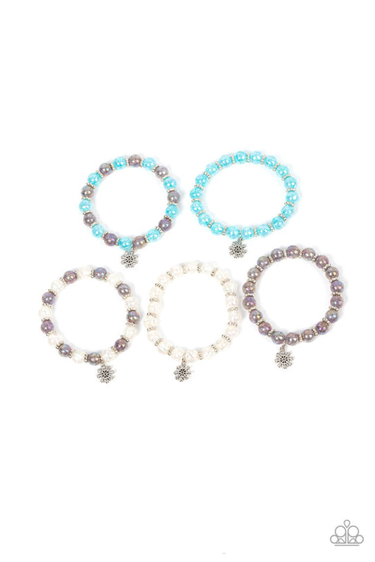 Paparazzi Starlet Shimmer Bracelets- Snowflake Charms - IRIDESCENT