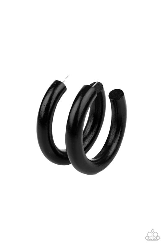 I WOOD Walk 500 Miles - Black Paparazzi Earrings