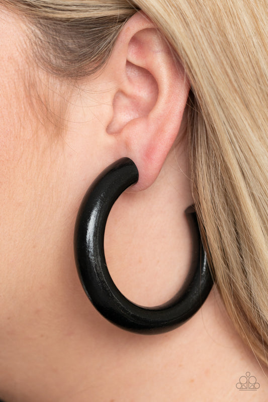 I WOOD Walk 500 Miles - Black Paparazzi Earrings