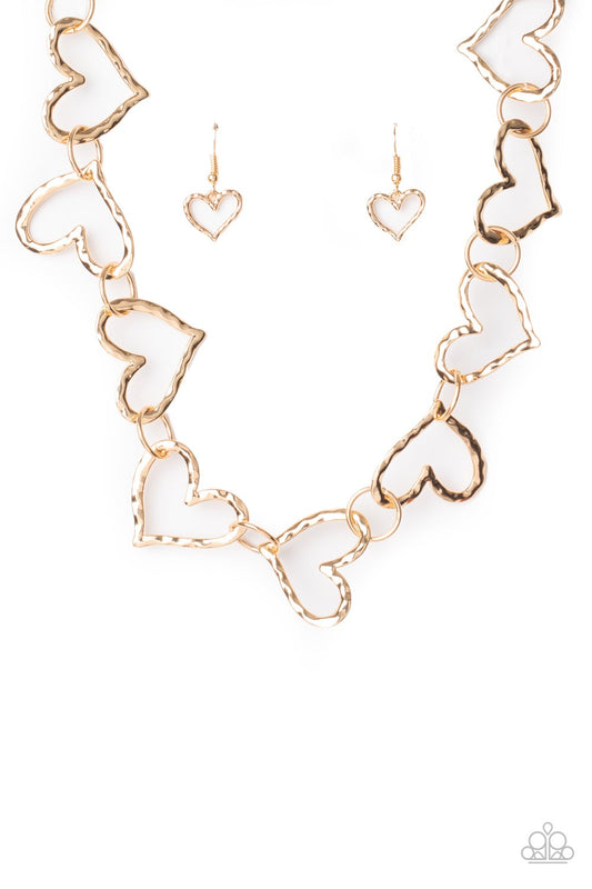 Vintagely Valentine-Gold Paparazzi Necklace