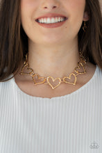 Vintagely Valentine-Gold Paparazzi Necklace