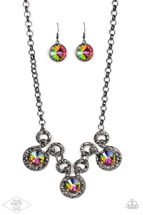 Paparazzi Hypnotized - Multi Necklace - Pink Diamond Life of The Party Exclusive
